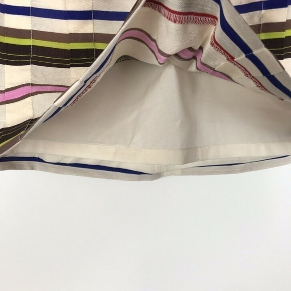 Loft Aloha Stripe Full Pleated Lined Skirt 4 - Picture 2 of 6
